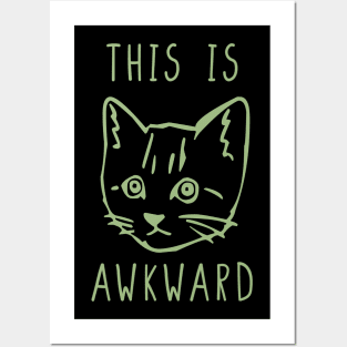 Sage Awkward Cat Posters and Art